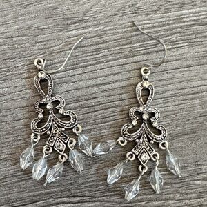 Elegant Silver Chandelier Earrings